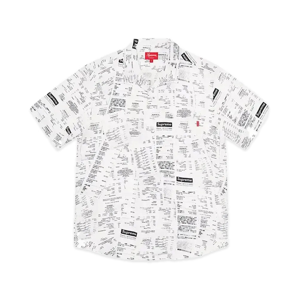 Supreme Receipts Rayon S/S Shirt "White"