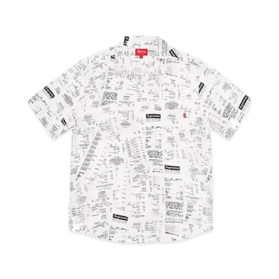 Supreme Receipts Rayon S/S Shirt "White"