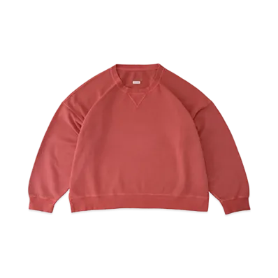 visvim AMPLUS SWEAT L/S (UNEVEN DYE) "Red"