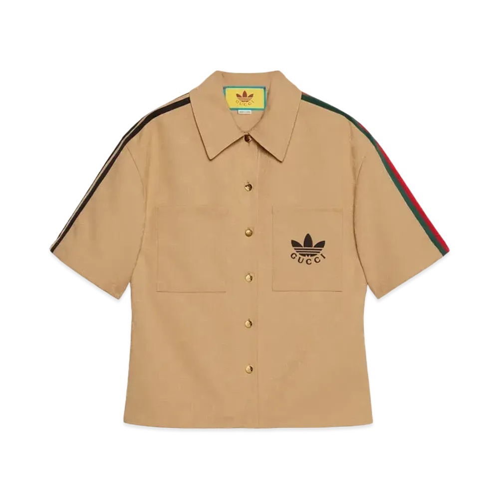 adidas x GUCCI Trefoil Jacquard Shirt "Beige"