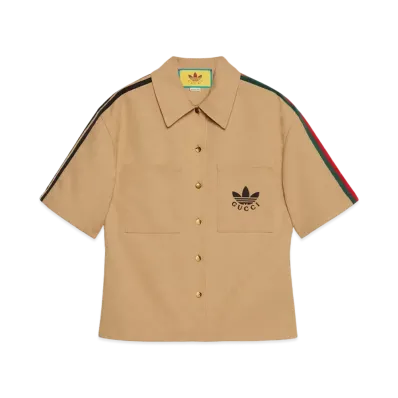 adidas x GUCCI Trefoil Jacquard Shirt "Beige"
