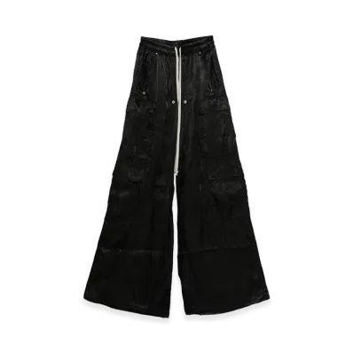 Rick Owens SS26 Temple Cargobelas Cupro Satin "Black"
