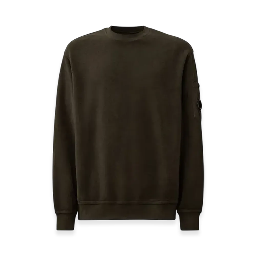 C.P. Company Brushed Emerized Diagonal Fleece Crewneck Sweatshirt "Dark Shadow Grey"