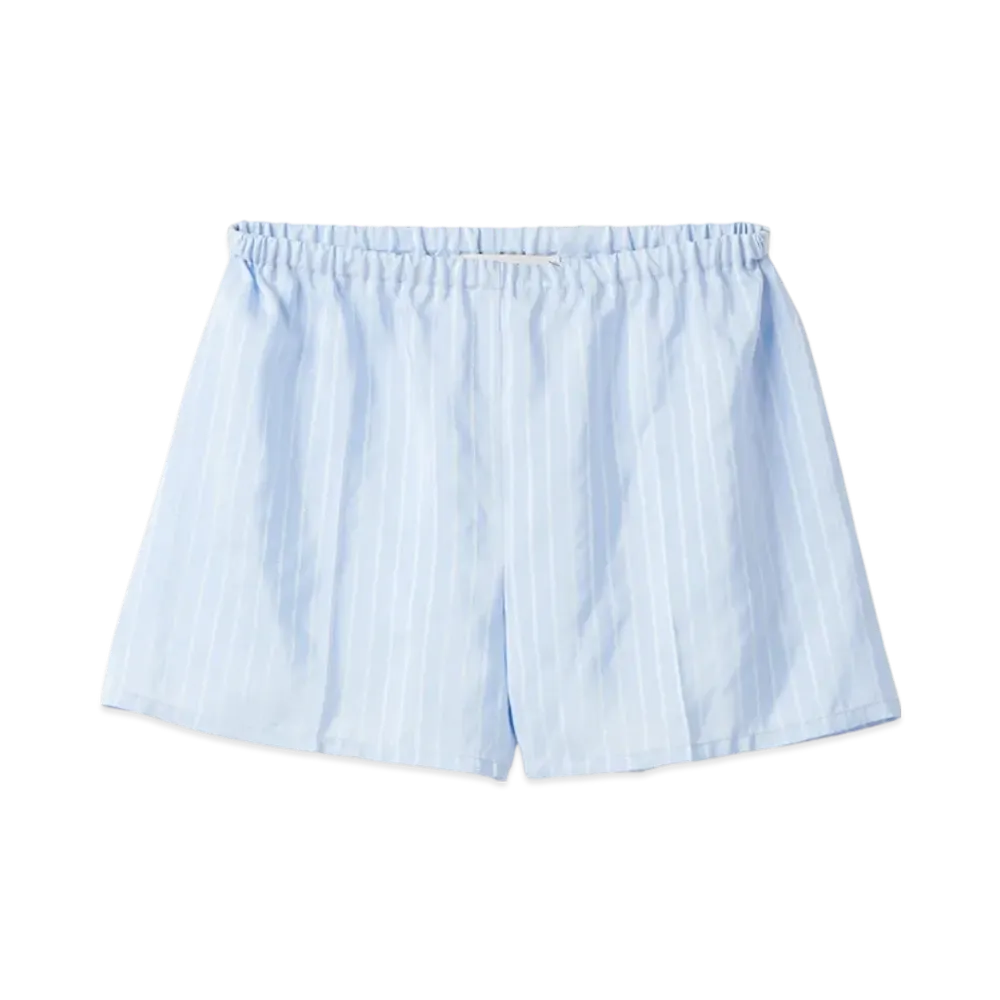 MIU MIU Women's Jacquard Ponge Boxer Shorts "Sky Blue/White"