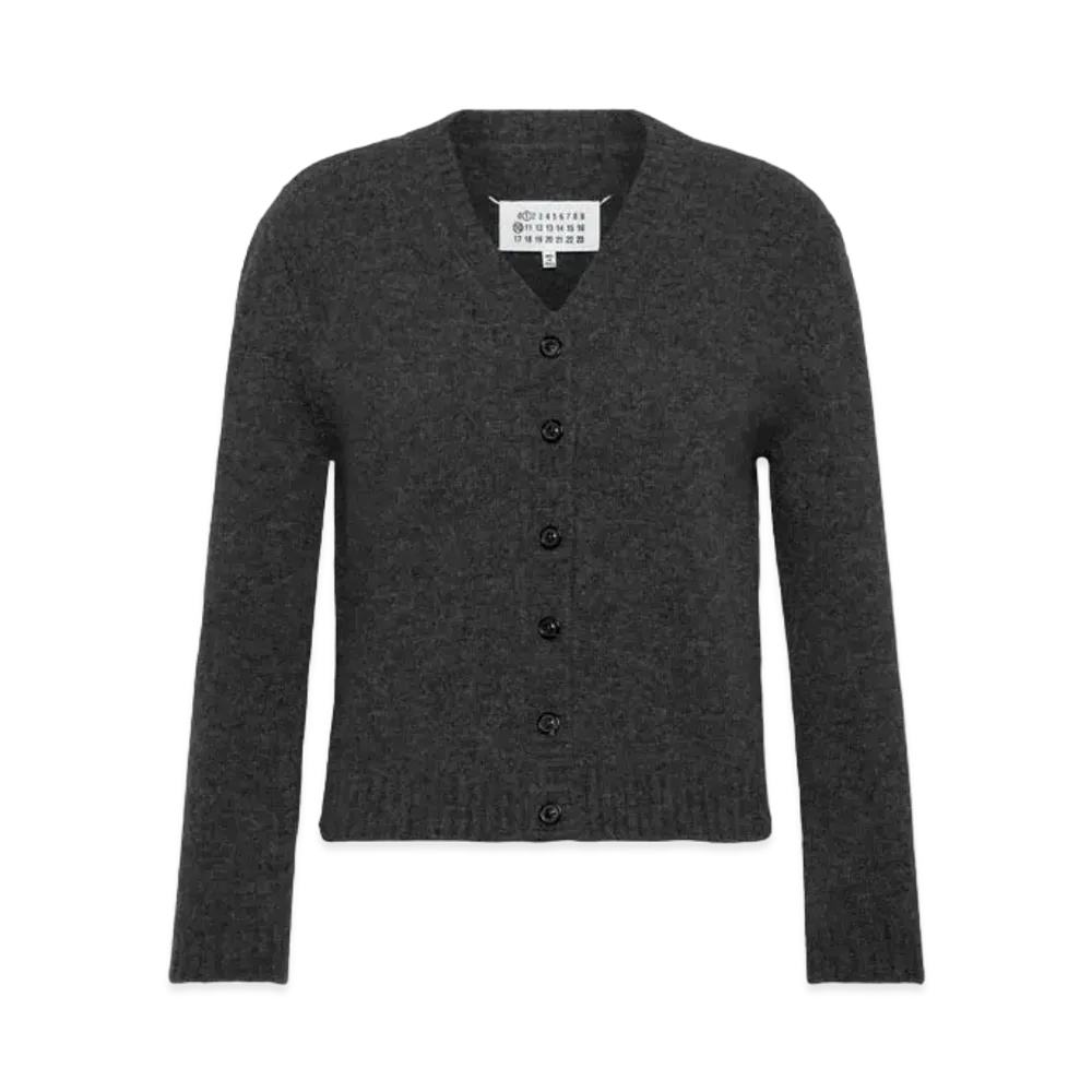 Maison Margiela Women's Washed Lambswool Cardigan "Charcoal"