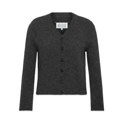 Maison Margiela Women's Washed Lambswool Cardigan "Charcoal"