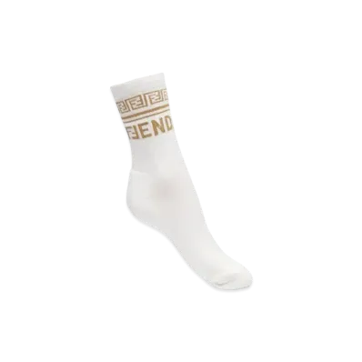 FENDI x Versace Fendace Logo Black Cotton Socks "White"