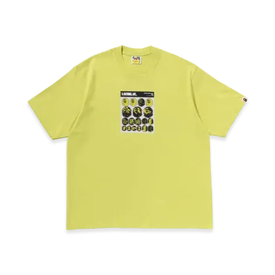 A BATHING APE Bape Sticker Graphic Relaxed Fit Tee "Yellow"