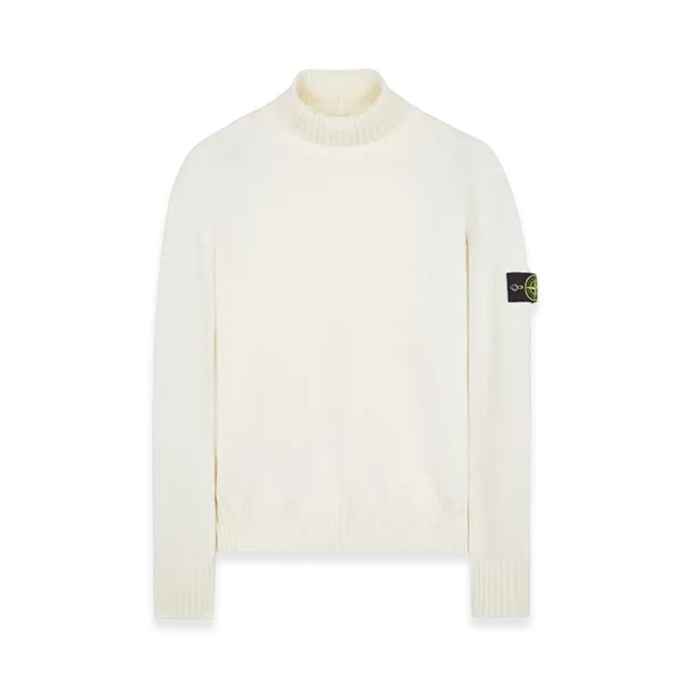 Stone Island 505A2 Winter Cotton Turtleneck Knit - 23FW "Natural White"