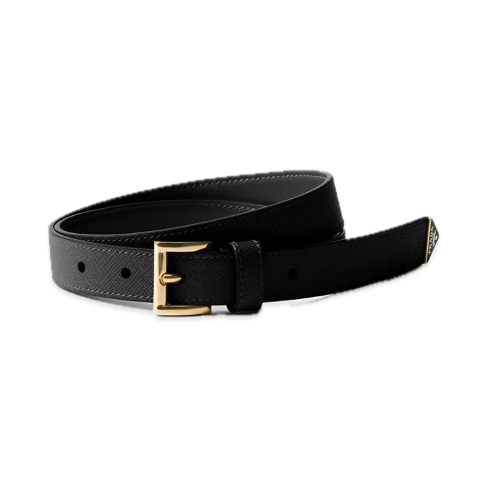 PRADA Saffiano Leather Belt "Black"