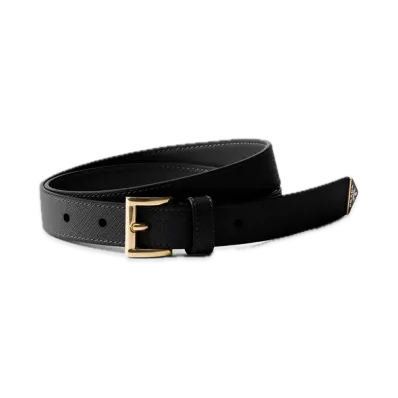 PRADA Saffiano Leather Belt "Black"