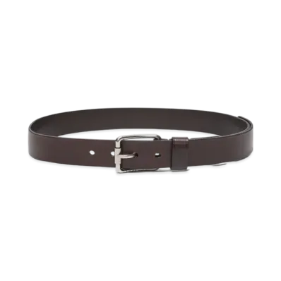 LOEWE Roller Curved Belt "Dark Cigar/Vintage Palladium"