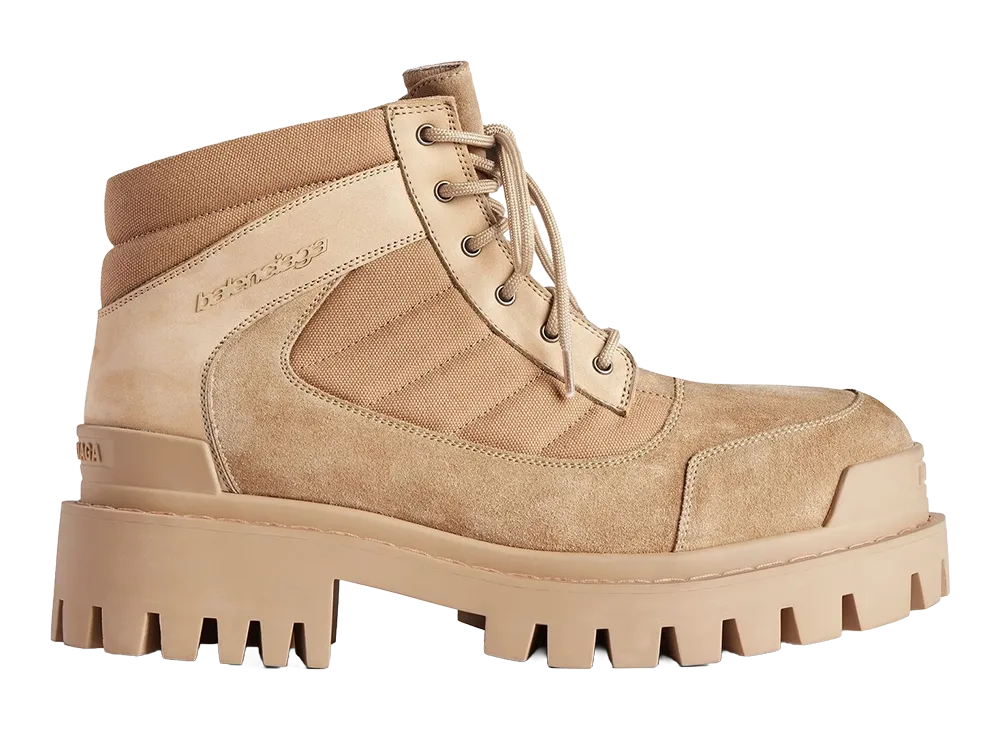 BALENCIAGA Women's Combat Strike Low Boots "Sand Beige"