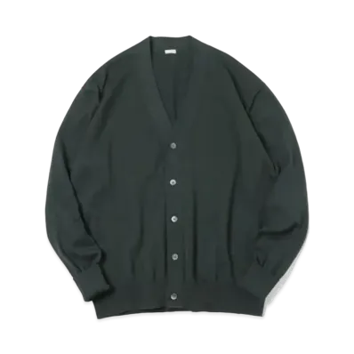 A.PRESSE Cotton Knit Cardigan "Moss Green"