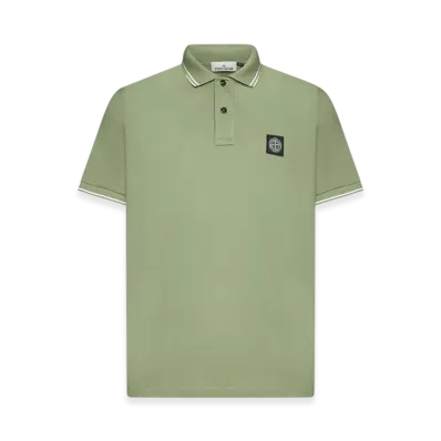 Stone Island 2SC18 Stretch Cotton Pique Short Sleeve Polo Shirt - 23SS "Sage Green"