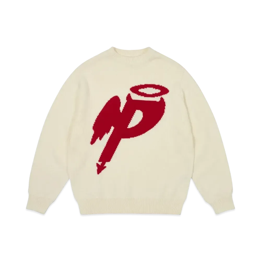 PALACE P Wing Knit "Soft White"