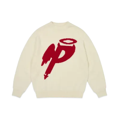 PALACE P Wing Knit "Soft White"