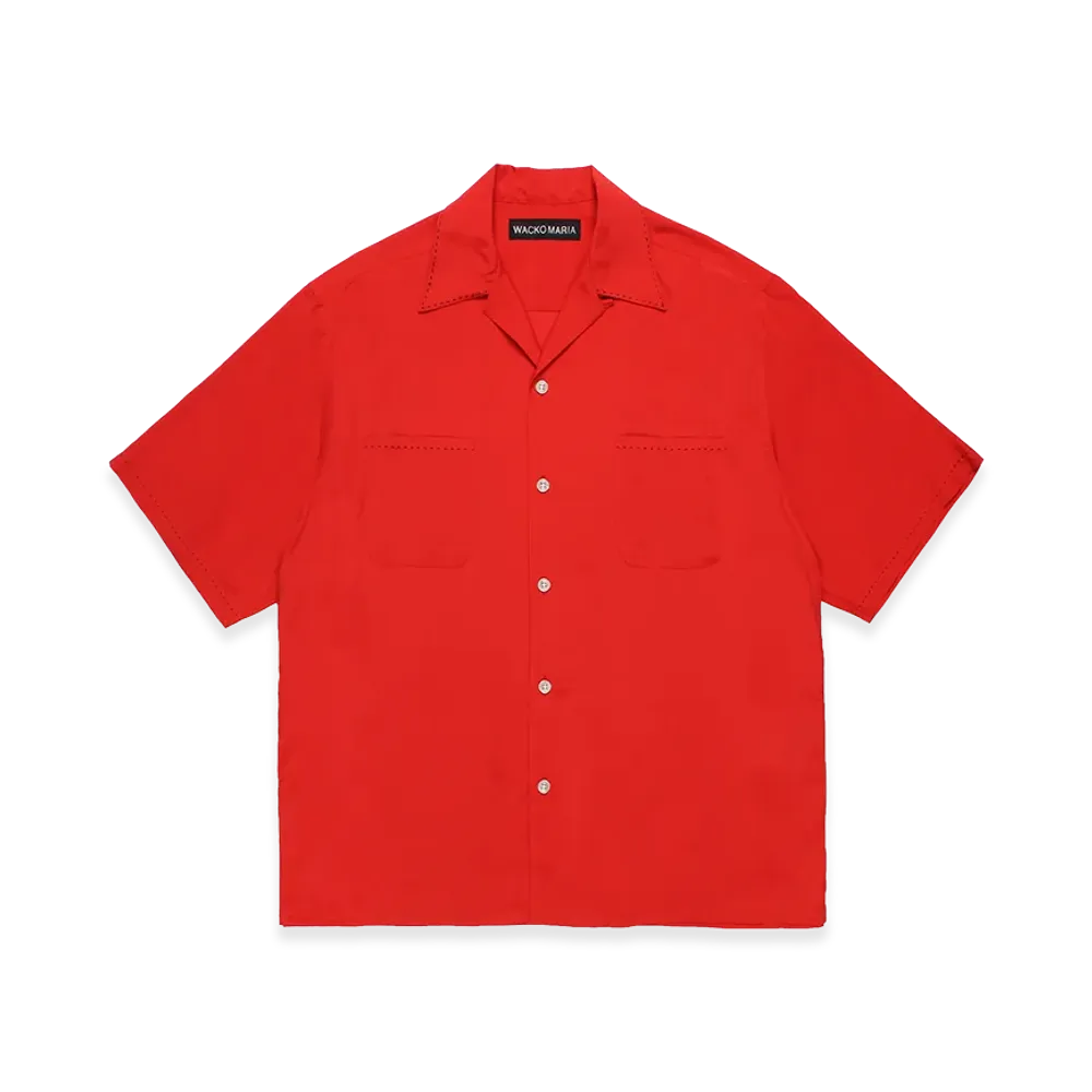 WACKO MARIA 50's Open Collar Shirt "Red"