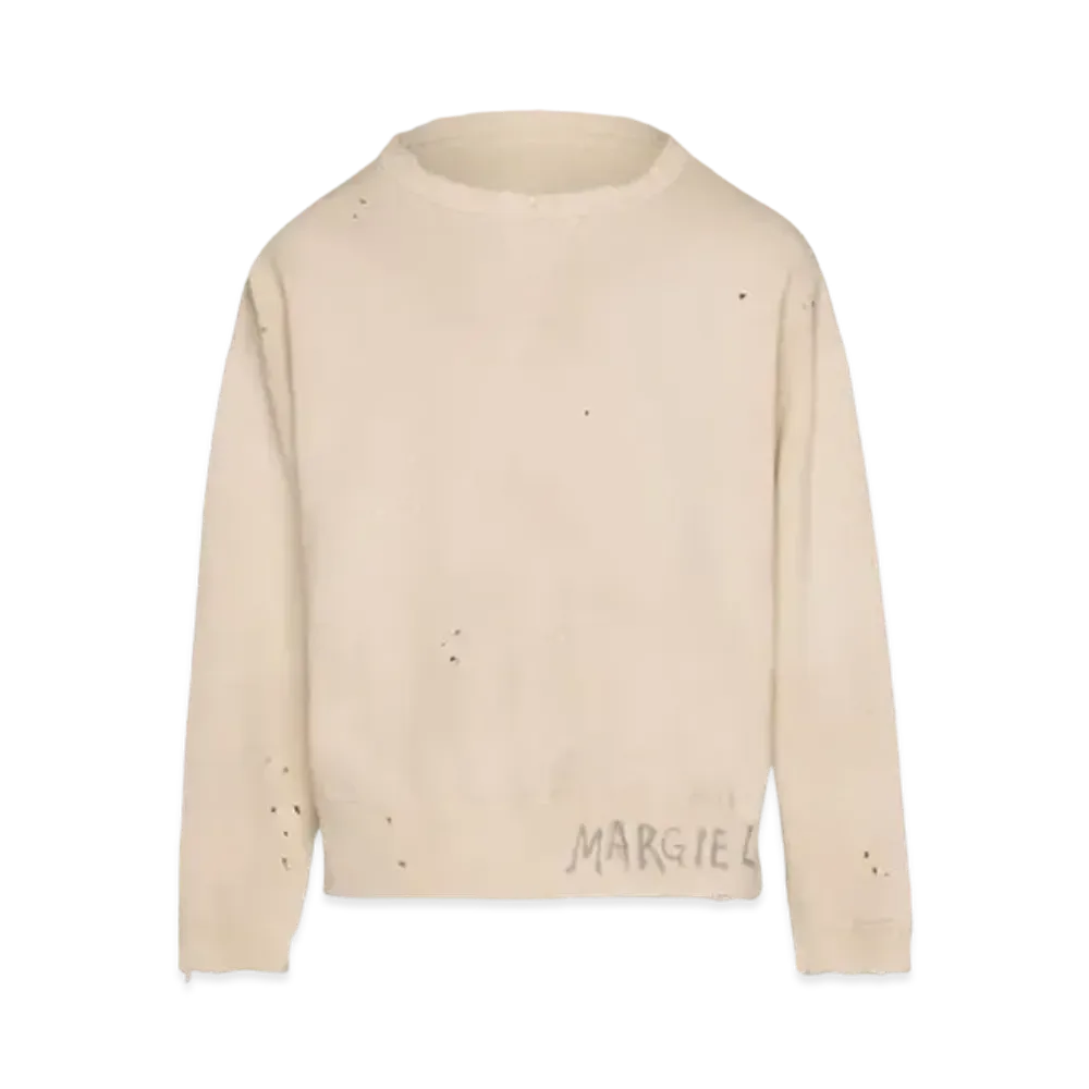 Maison Margiela Handwritten Logo Sweatshirt "Dirty Ecru"