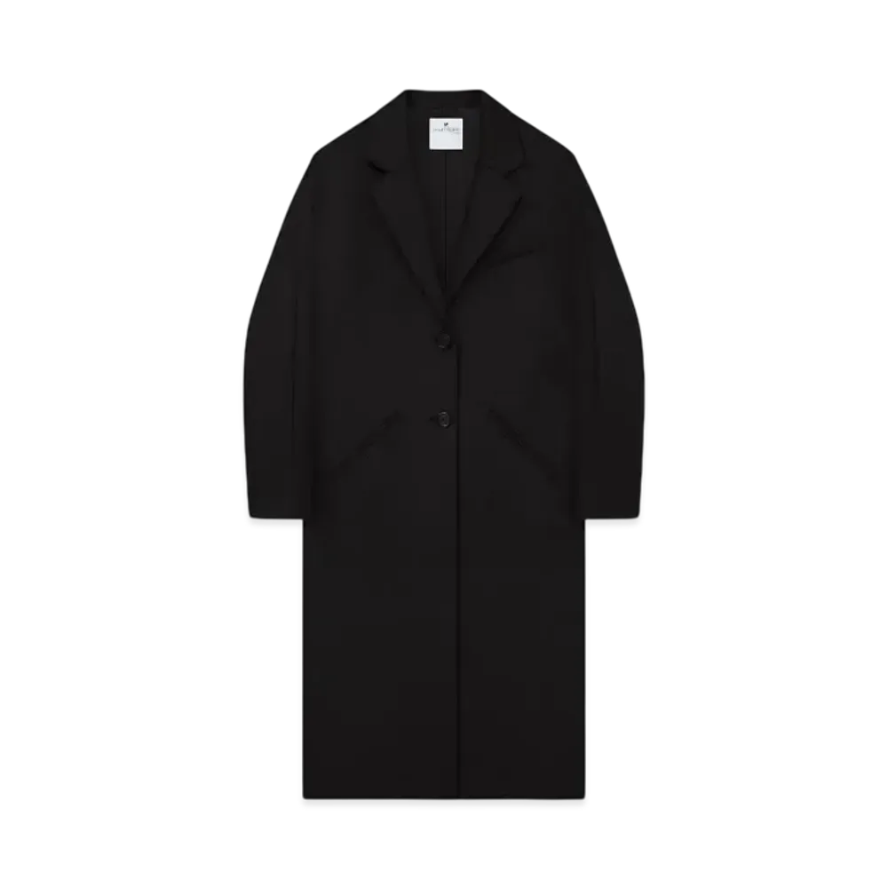 Courreges Cocoon Wool Long Coat "Black"