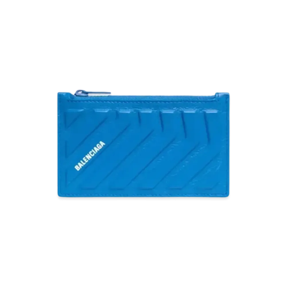 BALENCIAGA Car Long Coin & Card Holder Distressed "Blue"