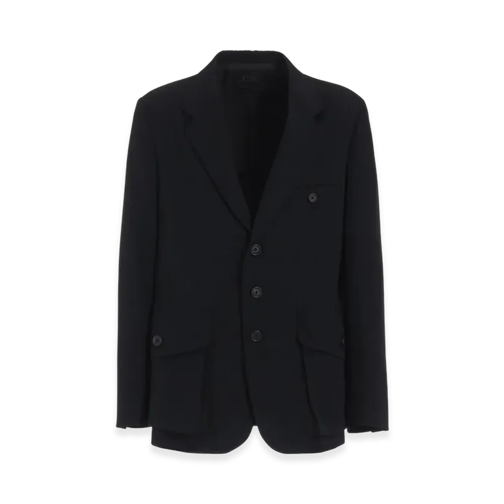 S'YTE Washer Wool Gabardine Big Pockets Jacket "Black"