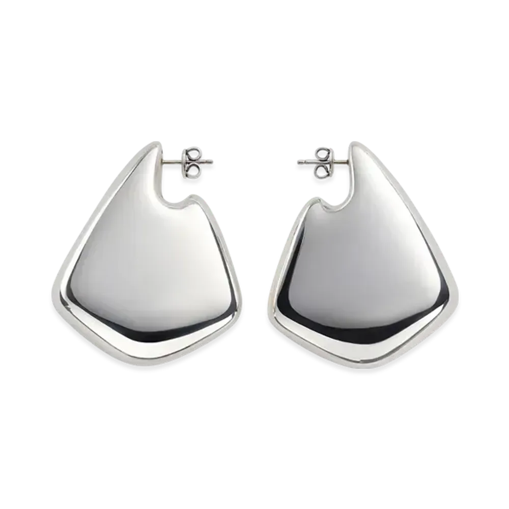 Bottega Veneta Large Fin Earrings "Silver"
