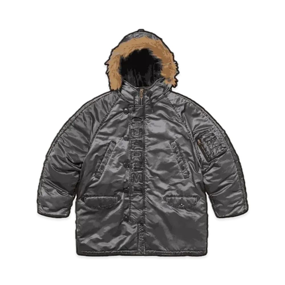 Supreme Washed Flight Satin N-3B Parka "Black"
