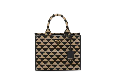 PRADA Symbol Jacquard Fabric Small Handbag "Black"