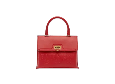 Salvatore Ferragamo Trifolio Top Handle "New Lipstick"
