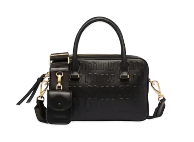 MIU MIU Embos Logo Leather Bag "Black"