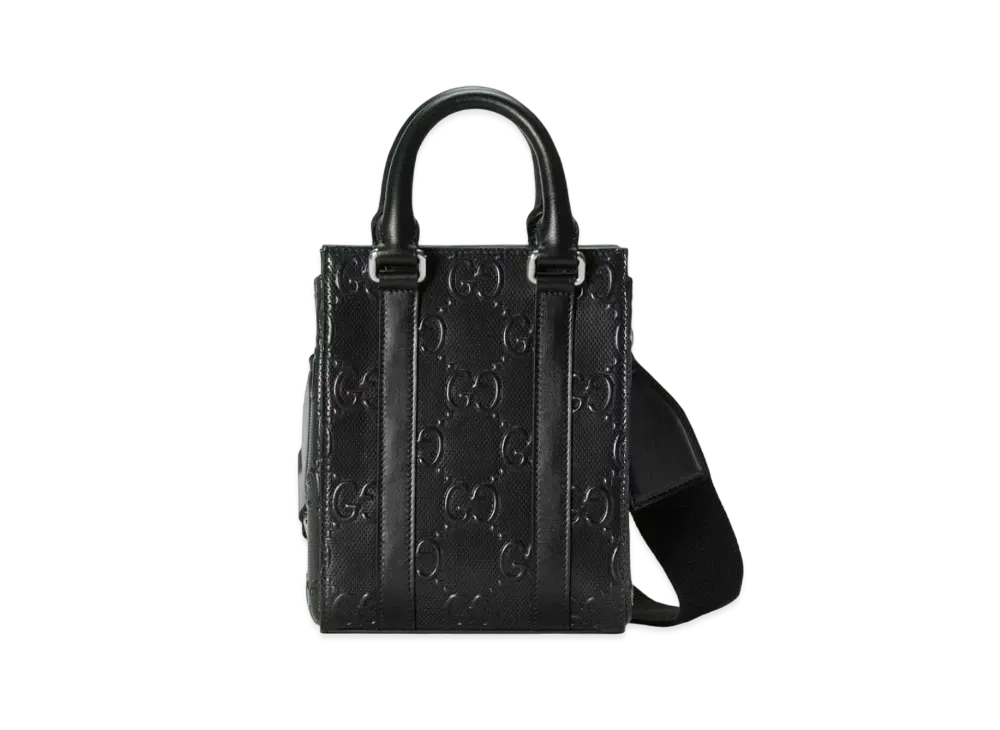GUCCI GG Emboss Mini Tote Bag "Black"