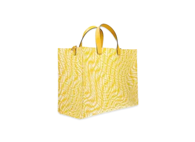 FENDI Shopper Glazed Canvas Bag "Yellow"