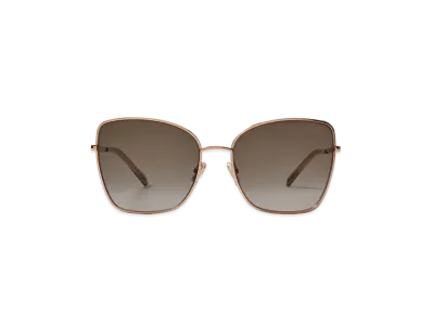 Jimmy Choo Alexis Square Frame Sunglasses With Glitter Fabric "Gold Copper"