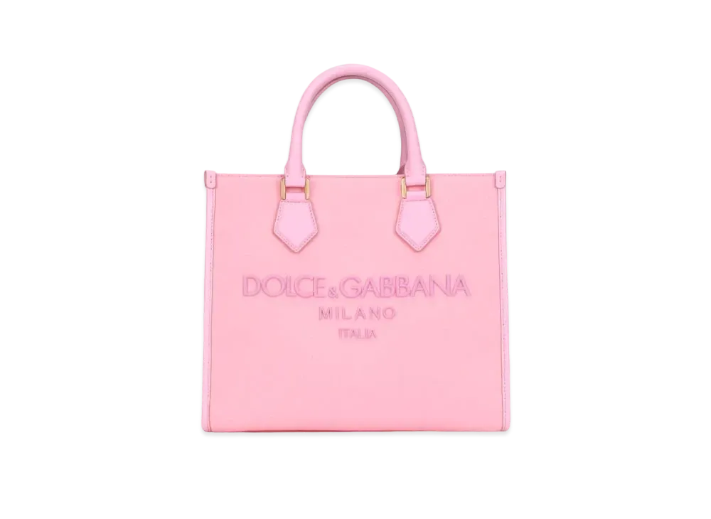 Dolce&Gabbana Shopping Bag Canvas Logo Embroidery "Violet"
