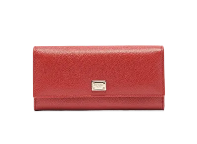 Dolce&Gabbana Continental Wallet Dauphine Leather "Red"