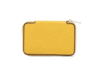 Valextra Round Zip Mini Wallet "Yellow"