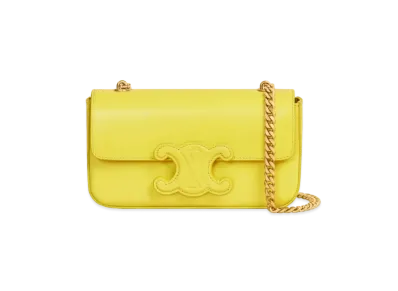 CELINE Chain Shoulder Bag Cuir Triomphe In Shiny Calfskin "Anis"
