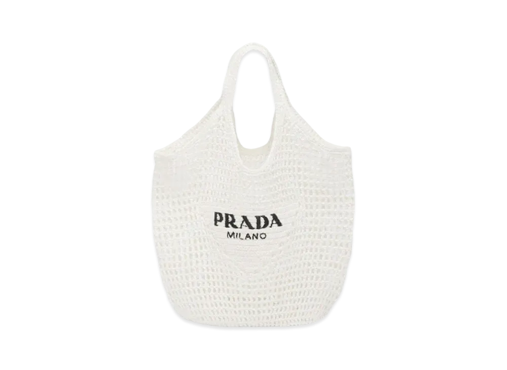 PRADA Raffia Tote Bag "White"