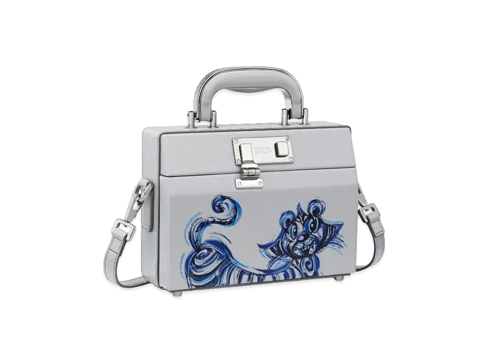 Dior Lock Handbag Dior And Kenny Scharf Smooth Calfskin "Gray"