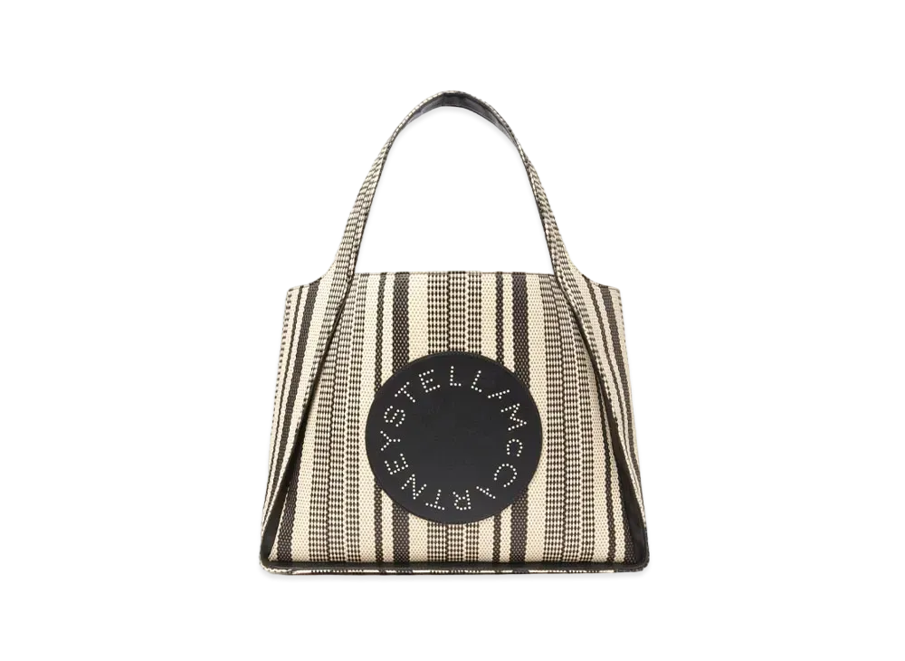 STELLA McCARTNEY Stellaro Stripe Lafia Tote Bag "Black"