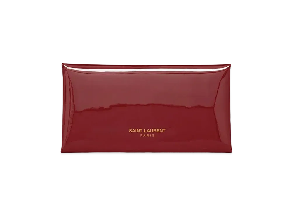 Saint Laurent Letter Pouch In Patent Leather "Red Opium"