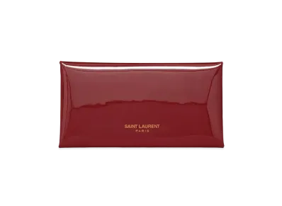 Saint Laurent Letter Pouch In Patent Leather "Red Opium"