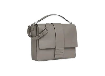 FENDI Baguette Messenger Bag Large Light Leather Bag "Gray"