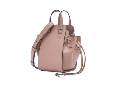LOEWE Mini Hammock Drawstring In Pebble Grain Calfskin "Dark Blush"