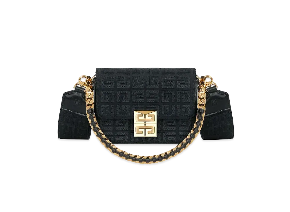 GIVENCHY Small 4G Bag In 4G Embroidered Canvas With Chain "Black"