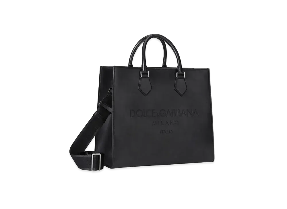 Dolce&Gabbana EDGe Shopping Bag Calfskin Logo "Black"