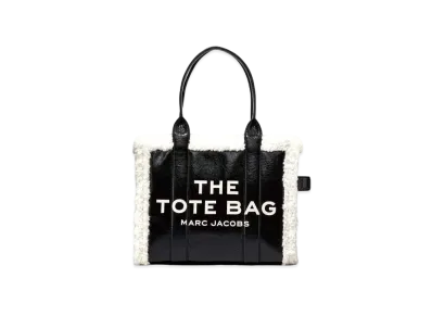 MARC JACOBS The Crinkle Leather Tote Bag "Black White"