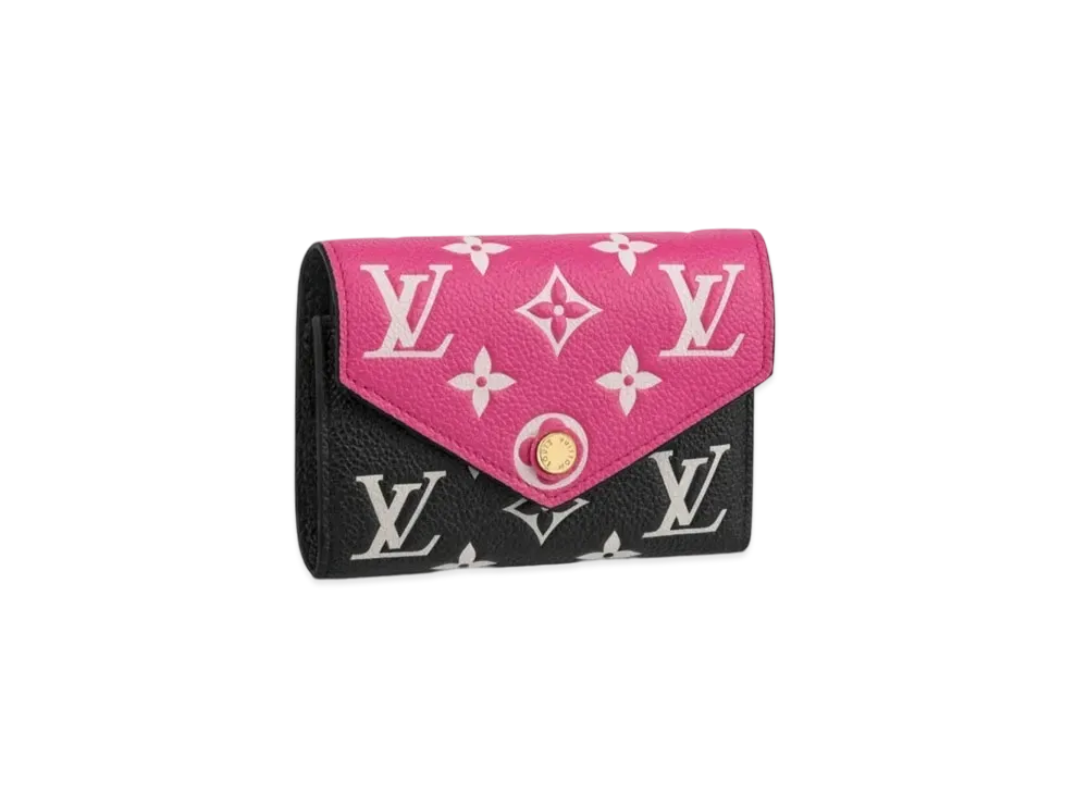 ルイヴィトン ポルトフォイユ ヴィクトリーヌ モノグラム アンプラント "ノワール/ピンク" M81285