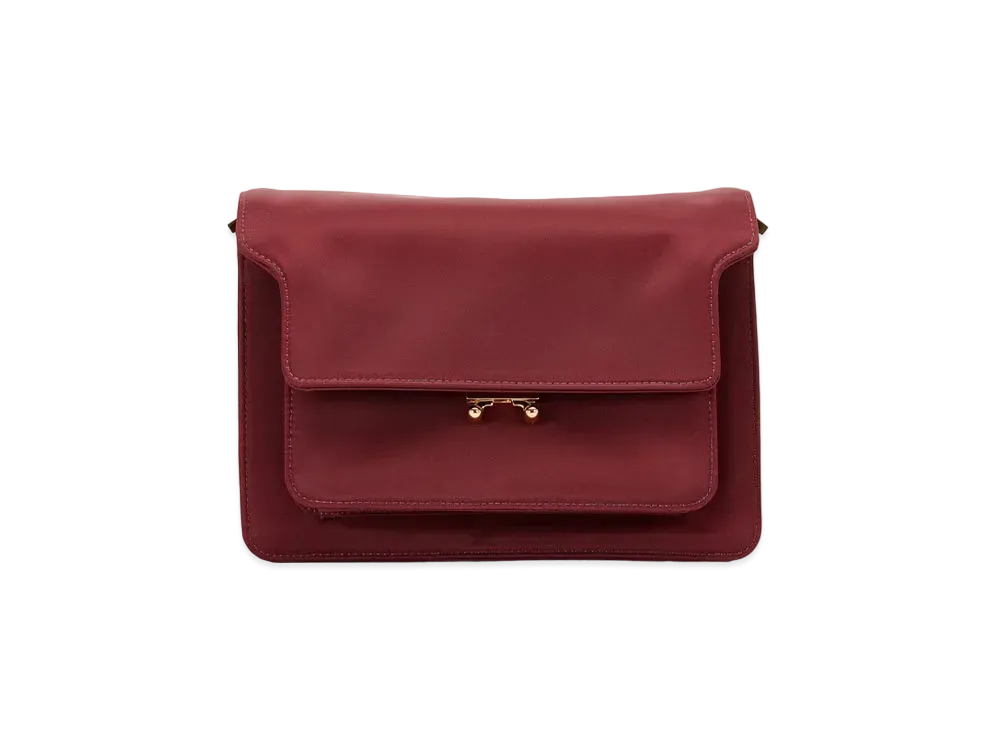 Marni Trunk Light Bag In Padded Nylon Red "China Red/Black"